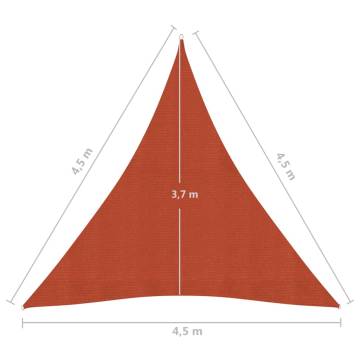 Sunshade Sail 160 g/m² Terracotta 4.5x4.5x4.5 m HDPE