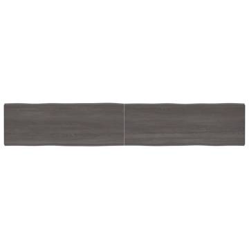 Table Top Dark Brown 220x40x(2-6) cm Treated Solid Wood Live Edge