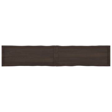 Table Top Dark Brown 220x40x(2-6) cm Treated Solid Wood Live Edge