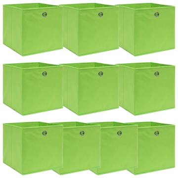 Storage Boxes 10 pcs Green 32x32x32 cm Fabric