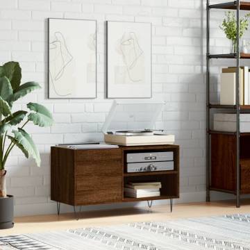 Record Cabinet Brown Oak 85x38x48 cm Engineered Wood