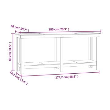 Work Bench 180x50x80 cm Solid Wood Pine