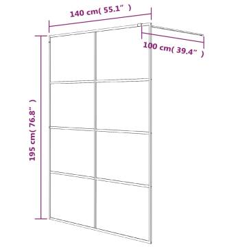 Walk-in Shower Wall Silver 140x195 cm Clear ESG Glass