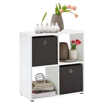 FMD Standing Shelf with 4 Compartments White