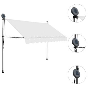 Manual Retractable Awning with LED 300 cm Cream