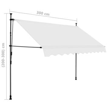 Manual Retractable Awning with LED 300 cm Cream