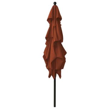 3-Tier Parasol with Aluminium Pole Terracotta 2.5x2.5 m