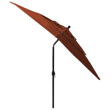 3-Tier Parasol with Aluminium Pole Terracotta 2.5x2.5 m