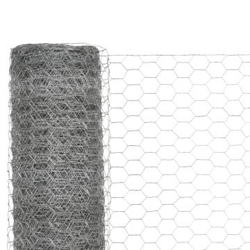 Chicken Wire Fence Galvanised Steel 25x1.5 m Silver