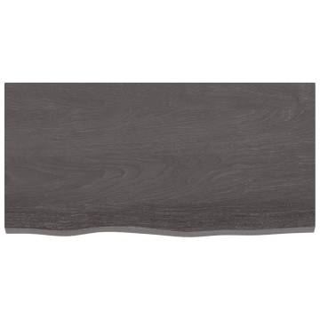 Bathroom Countertop Dark Brown 80x40x(2-4) cm Treated Solid Wood