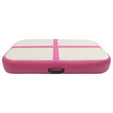 Inflatable Gymnastics Mat with Pump 60x100x15 cm PVC Pink