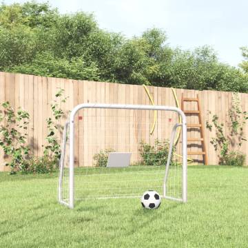 Football Goal with Net White 125x96x60 cm Steel&Polyester