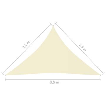 Sunshade Sail Oxford Fabric Triangular 2.5x2.5x3.5 m Cream