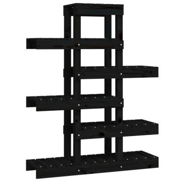 Plant Stand Black 85x25x109.5 cm Solid Wood Pine