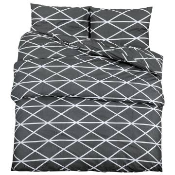 Duvet Cover Set Grey 200x200 cm Cotton