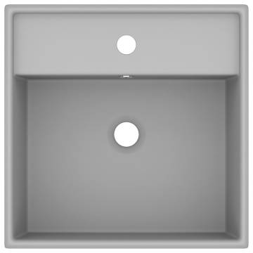 Luxury Basin Overflow Square Matt Light Grey 41x41 cm Ceramic