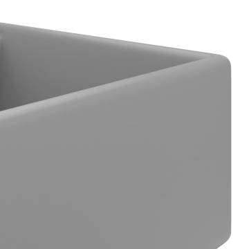 Luxury Basin Overflow Square Matt Light Grey 41x41 cm Ceramic