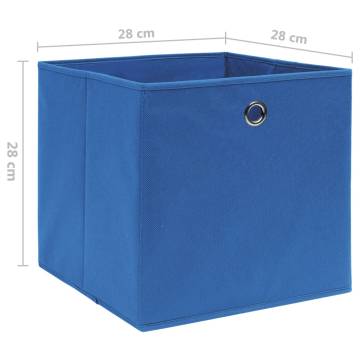 Storage Boxes 10 pcs Non-woven Fabric 28x28x28 cm Blue