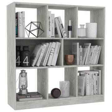 Book Cabinet Concrete Grey 97.5x29.5x100 cm Engineered Wood