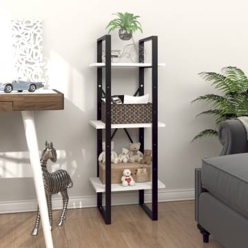 3-Tier Book Cabinet White 40x30x105 cm Engineered Wood