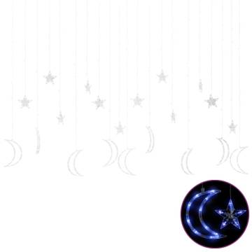 Star and Moon Fairy Lights Remote Control 345 LED Blue