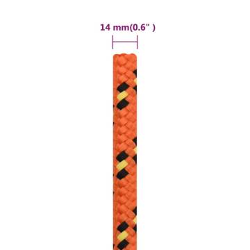 Boat Rope Orange 14 mm 25 m Polypropylene