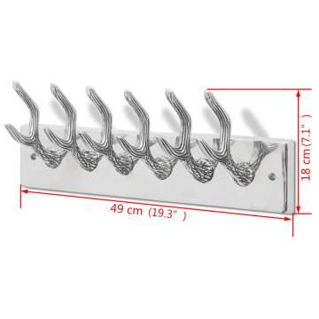 Aluminium Wardrobe Hook Coat Rack Hat/Tie Hanger Silver