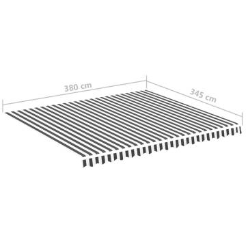 Replacement Fabric for Awning Anthracite and White 4x3.5 m