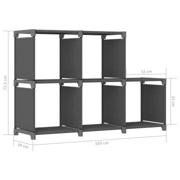 5-Cube Display Shelf Grey 103x30x72.5 cm Fabric