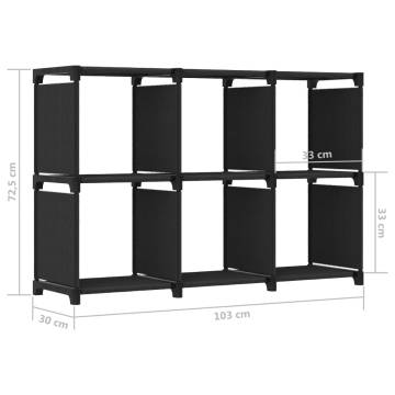 6-Cube Display Shelf Black 103x30x72.5 cm Fabric