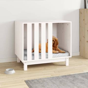 Dog House White 70x50x62 cm Solid Wood Pine