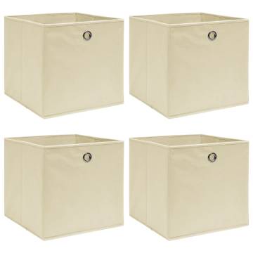 Storage Boxes 4 pcs Cream 32x32x32 cm Fabric