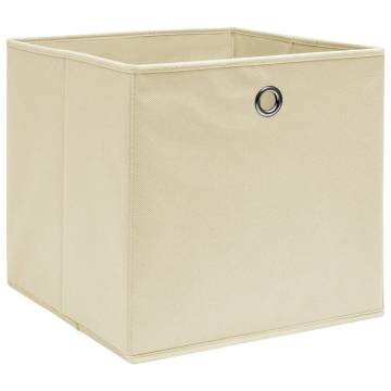 Storage Boxes 4 pcs Cream 32x32x32 cm Fabric