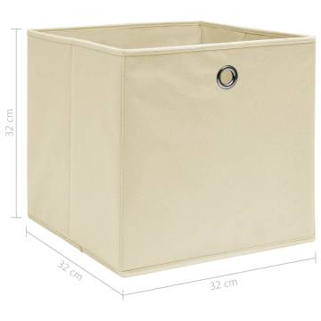 Storage Boxes 4 pcs Cream 32x32x32 cm Fabric