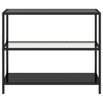 Shelf Transparent and Black 100x36x90 cm Tempered Glass