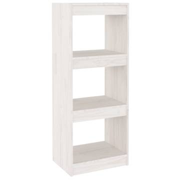 Book Cabinet/Room Divider White 40x30x103.5 cm Solid Pinewood