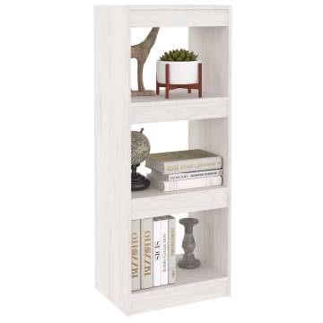 Book Cabinet/Room Divider White 40x30x103.5 cm Solid Pinewood