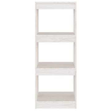 Book Cabinet/Room Divider White 40x30x103.5 cm Solid Pinewood