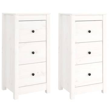 Sideboards 2 pcs White 40x35x80 cm Solid Wood Pine