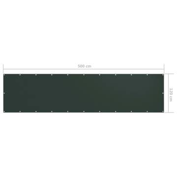 Balcony Screen Dark Green 120x500 cm Oxford Fabric