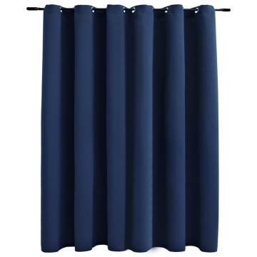 Blackout Curtain with Metal Rings Blue 290x245 cm