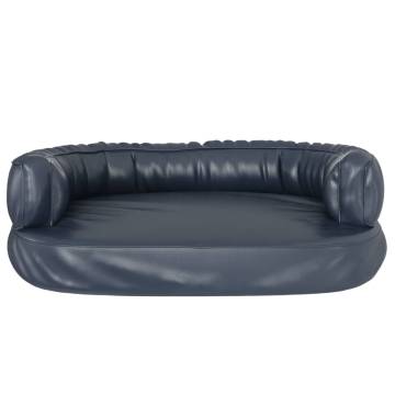 Ergonomic Foam Dog Bed Dark Blue 60x42 cm Faux Leather