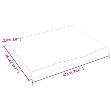 Bathroom Countertop 60x50x(2-4) cm Untreated Solid Wood