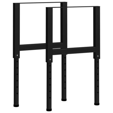 Adjustable Work Bench Frames 2 pcs Metal 55x(69-95.5) cm Black