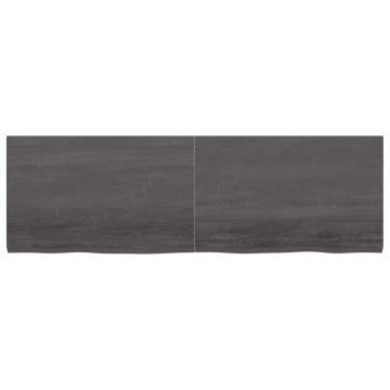 Bathroom Countertop Dark Brown 160x50x(2-4) cm Treated Solid Wood