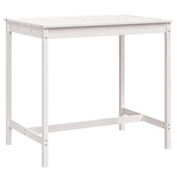 Garden Table White 121x82.5x110 cm Solid Wood Pine