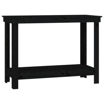 Work Bench Black 110x50x80 cm Solid Wood Pine