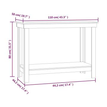 Work Bench Black 110x50x80 cm Solid Wood Pine