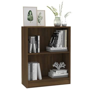 Bookshelf Brown Oak 60x24x76 cm Engineered Wood