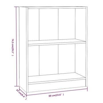 Bookshelf Brown Oak 60x24x76 cm Engineered Wood